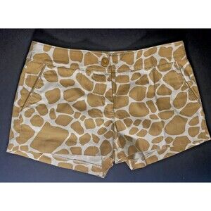 Women’s Shorts by J CREW - Sz 6 - Animal Print - Yellow GIRAFFE Print - City Fit